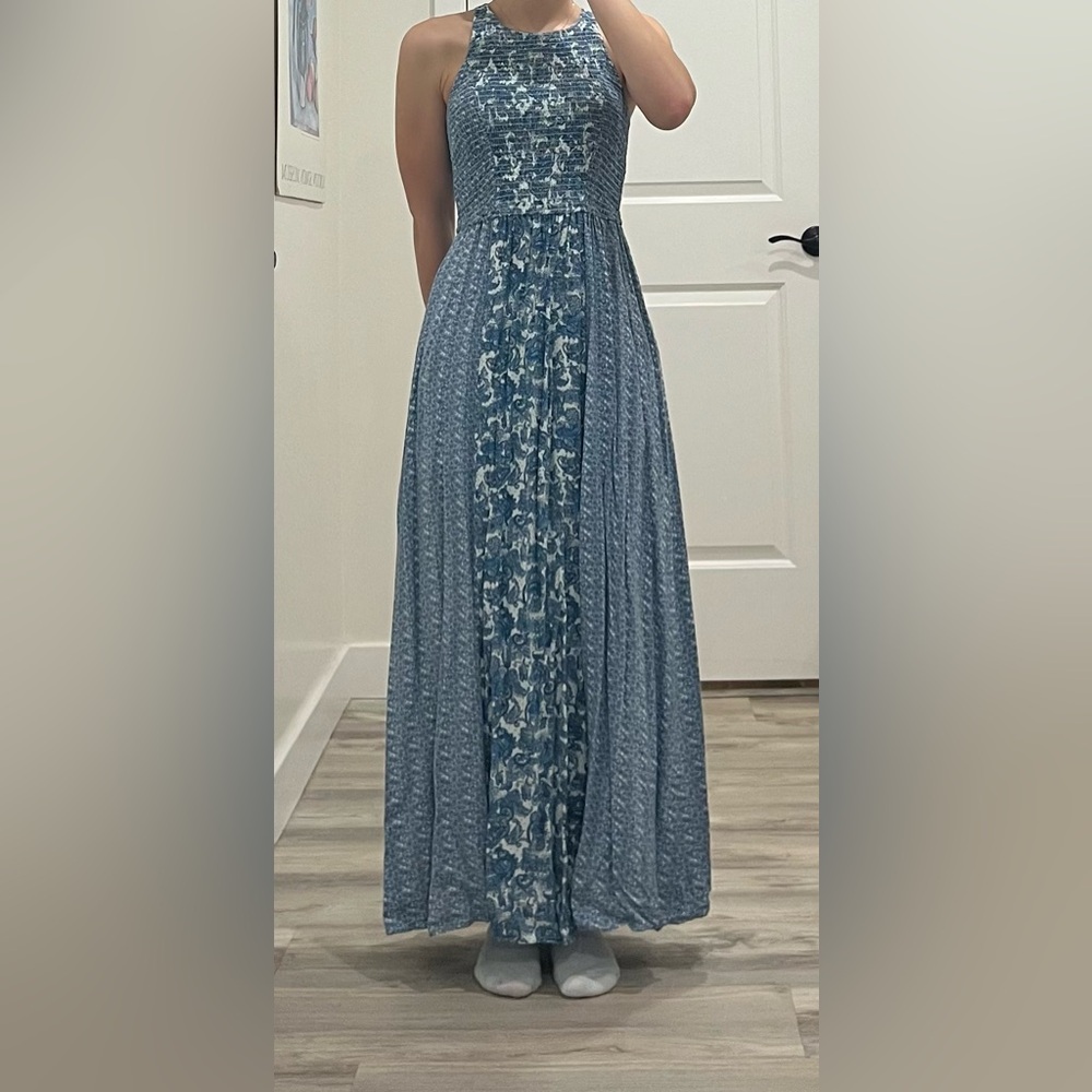 Xs patterned dress Blue and white